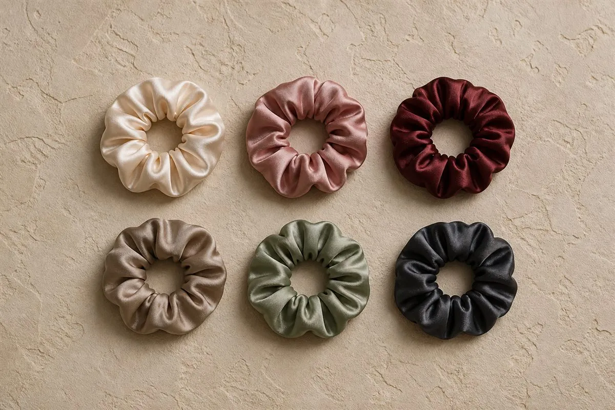 Satin Hair Ties, Set of Six
