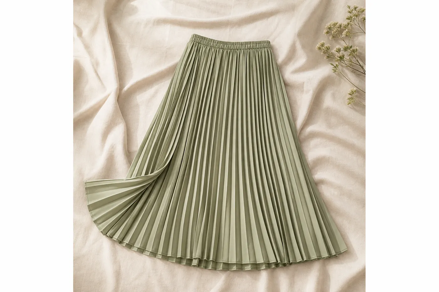 The Pleated Midi Skirt