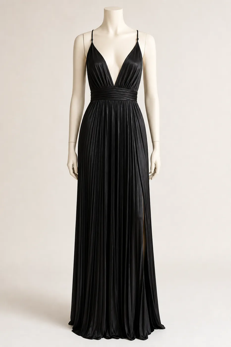 The Pleated Satin Gown